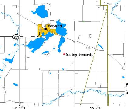 Dudley township, MN map