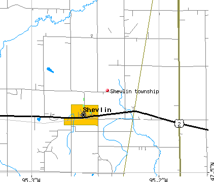 Shevlin township, MN map