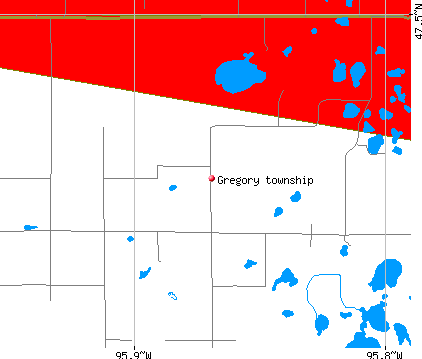 Gregory township, MN map
