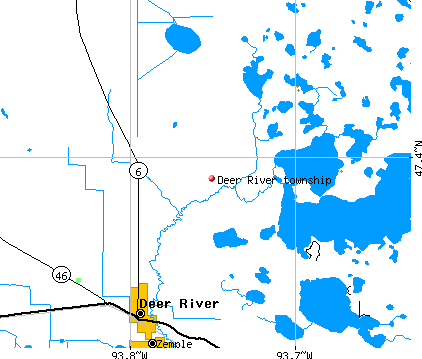Deer River township, MN map
