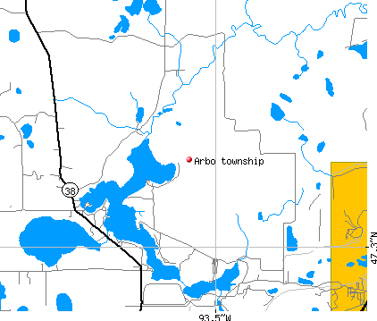 Arbo township, MN map