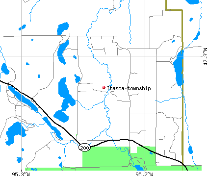 Itasca township, MN map