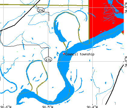 Council township, AR map
