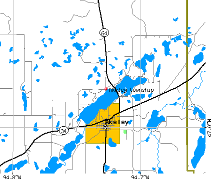 Akeley township, MN map