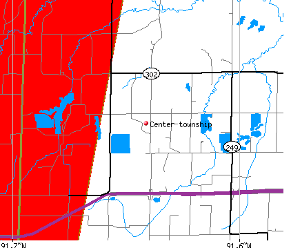 Center township, AR map