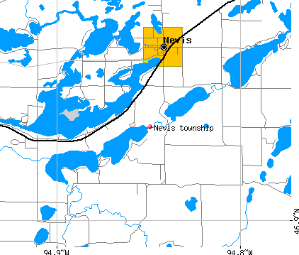 Nevis township, MN map