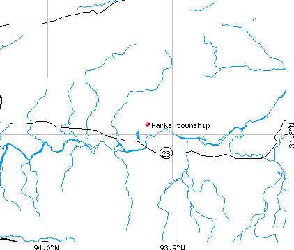 Parks township, AR map