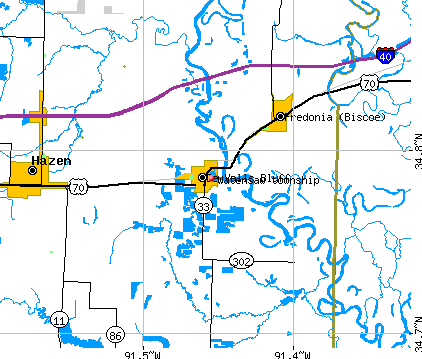 Watensaw township, AR map