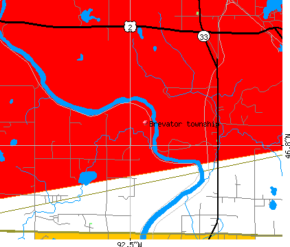 Brevator township, MN map