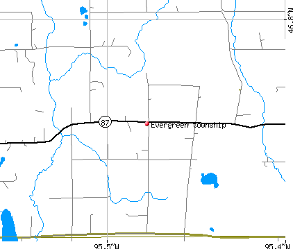 Evergreen township, MN map