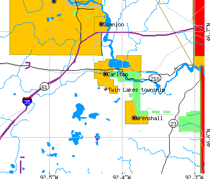 Twin Lakes township, MN map