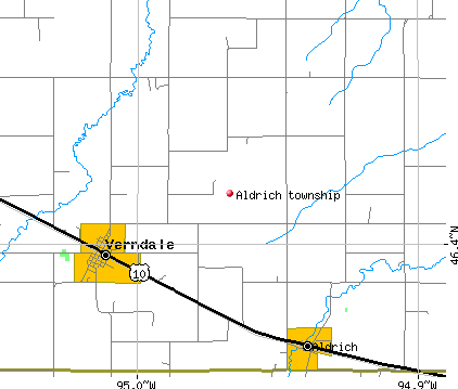 Aldrich township, MN map