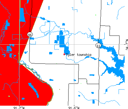 Tyler township, AR map