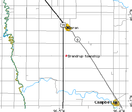 Brandrup township, MN map