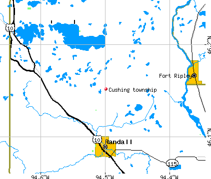 Cushing township, MN map