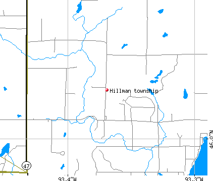 Hillman township, MN map
