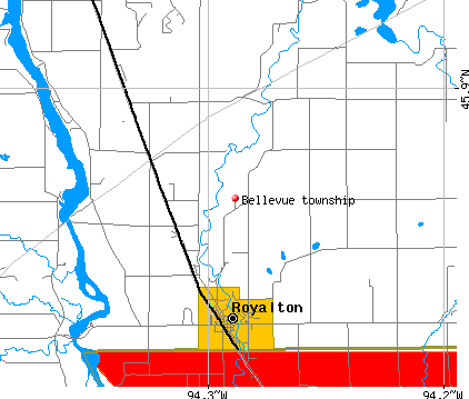 Bellevue township, MN map