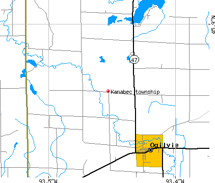Kanabec township, MN map