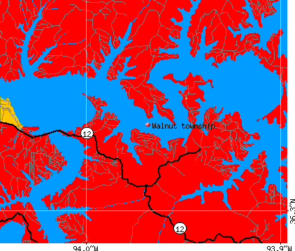 Walnut township, AR map