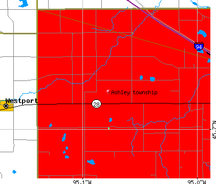 Ashley township, MN map