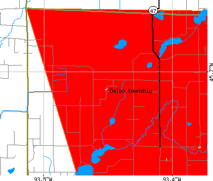 Dalbo township, MN map