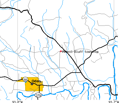 Pencil Bluff township, AR map