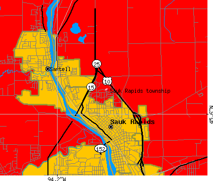 Sauk Rapids township, MN map