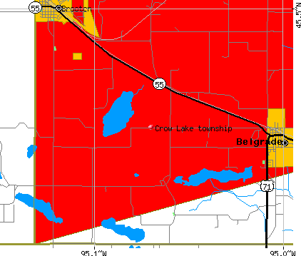 Crow Lake township, MN map