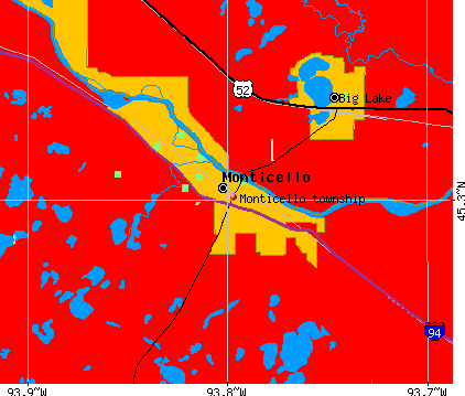 Monticello township, MN map
