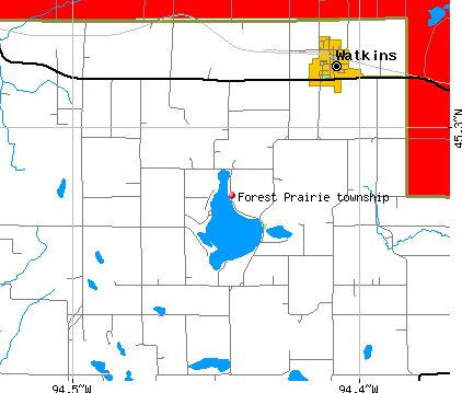 Forest Prairie township, MN map