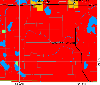Woodland township, MN map