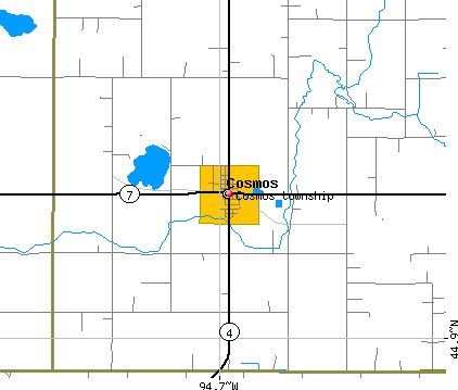 Cosmos township, MN map