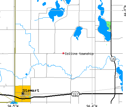 Collins township, MN map