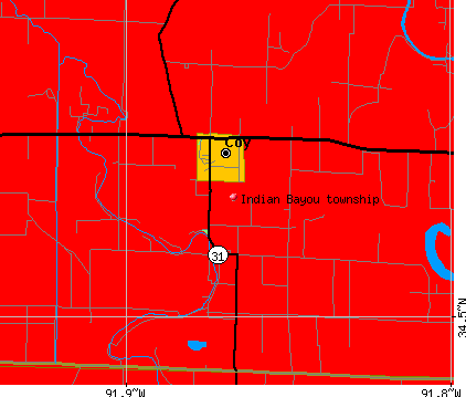 Indian Bayou township, AR map