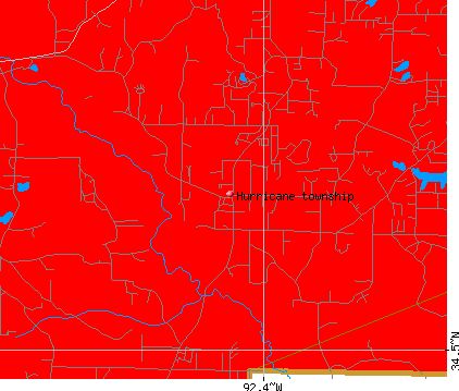 Hurricane township, AR map