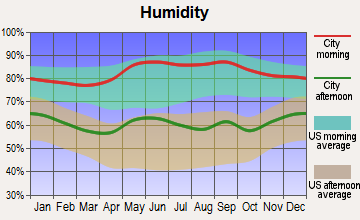 Rogers, Arkansas humidity