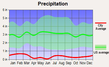 Paradise, Nevada average precipitation