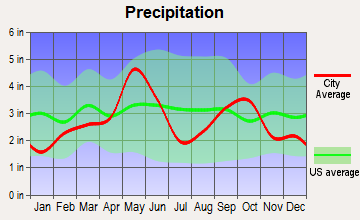 Iredell, Texas average precipitation